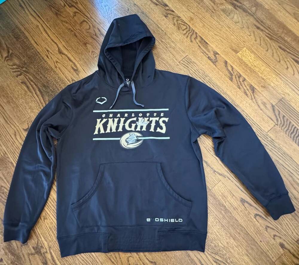 Evoshield Charlotte Knights Hoodie Size M Black Pullover Sweatshirt